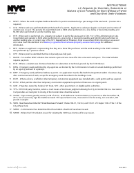 Instructions for Form L2 Requests for Overrides, Reductions or Waivers of Civil Penalties for Work Without a Permit and Stop Work Order Violations - New York City, Page 2