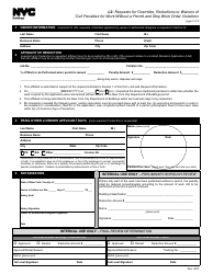 Form L2 Requests for Overrides, Reductions or Waivers of Civil Penalties for Work Without a Permit and Stop Work Order Violations - New York City, Page 2