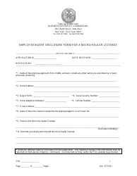 Document preview: Employee/Agent Disclosure Form for a Micro-hauler Licensee - New York City