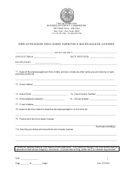 Employee/Agent Disclosure Form for a Micro-hauler Licensee - New York City