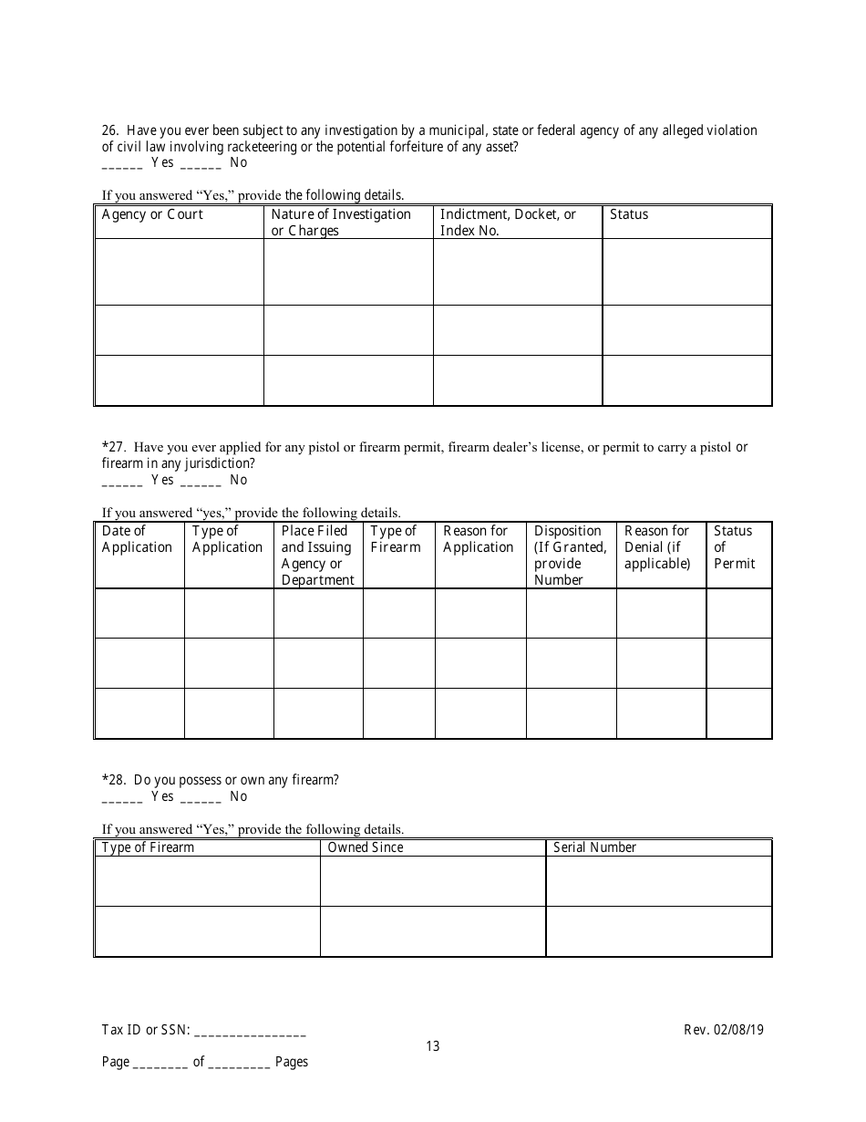 Employee / Agent Disclosure Form for a Trade Waste Business - New York City, Page 13