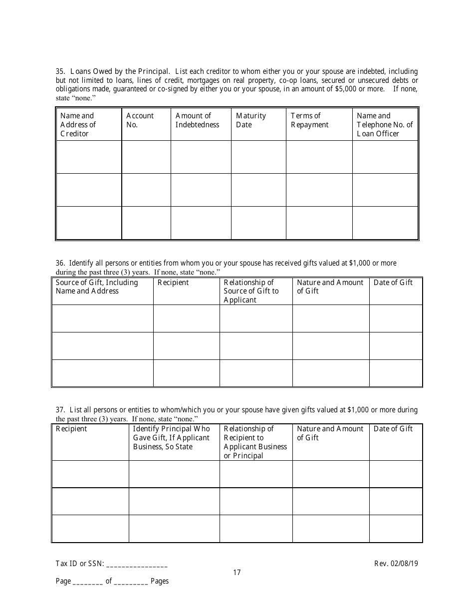 Employee / Agent Disclosure Form for a Trade Waste Business - New York City, Page 17