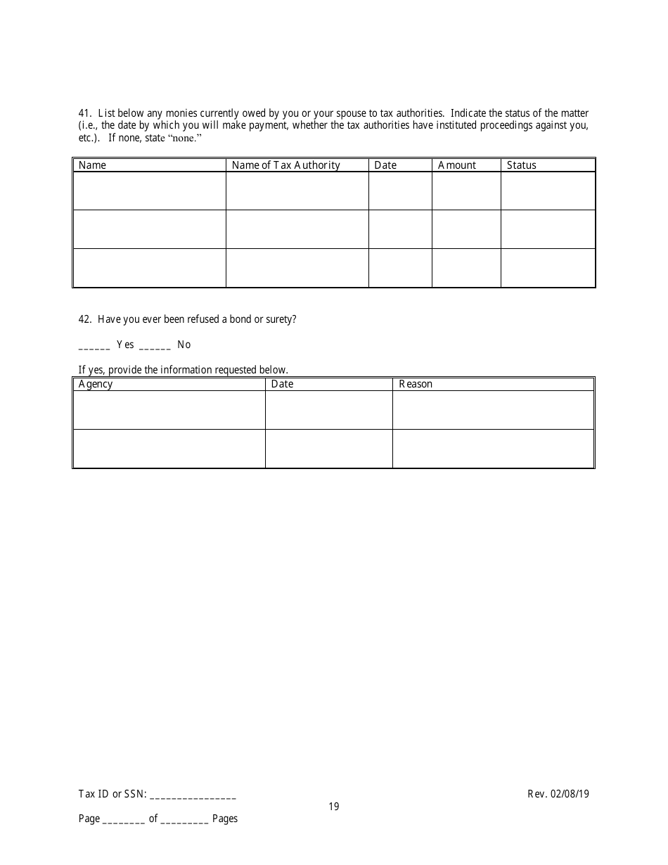Employee / Agent Disclosure Form for a Trade Waste Business - New York City, Page 19
