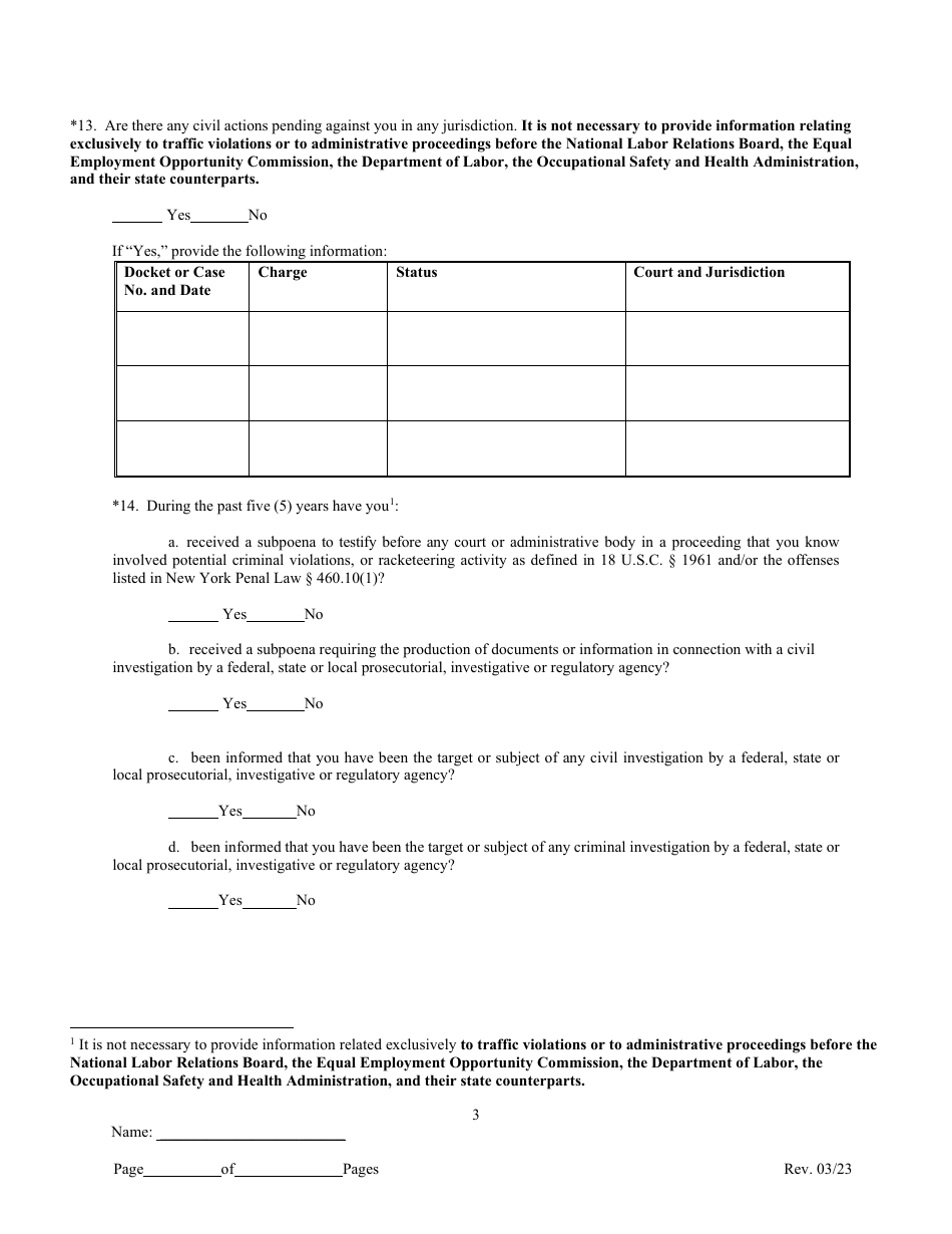 Labor Union / Labor Organization Officer Disclosure - New York City, Page 5