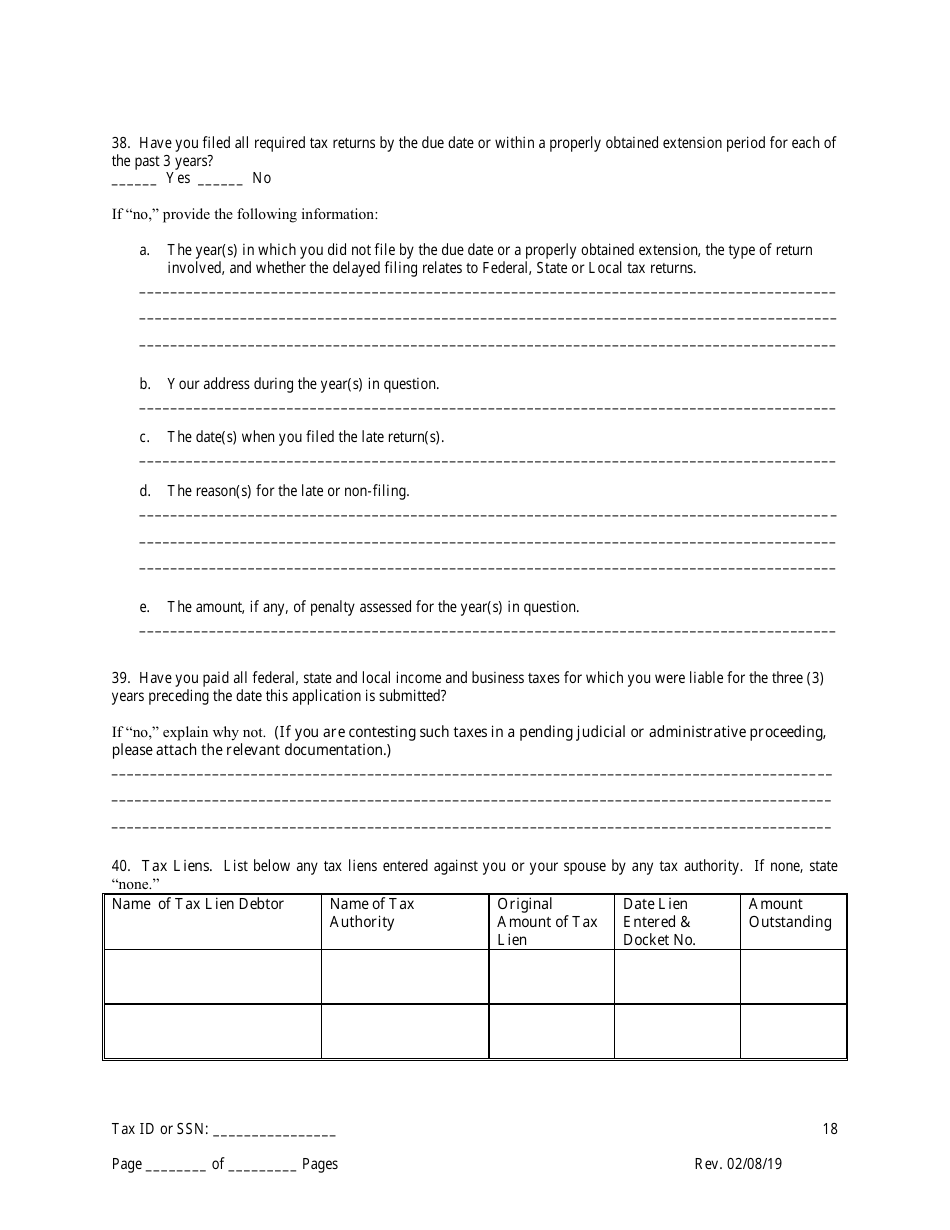 Disclosure Form for Principal of a Trade Waste Business - New York City, Page 18