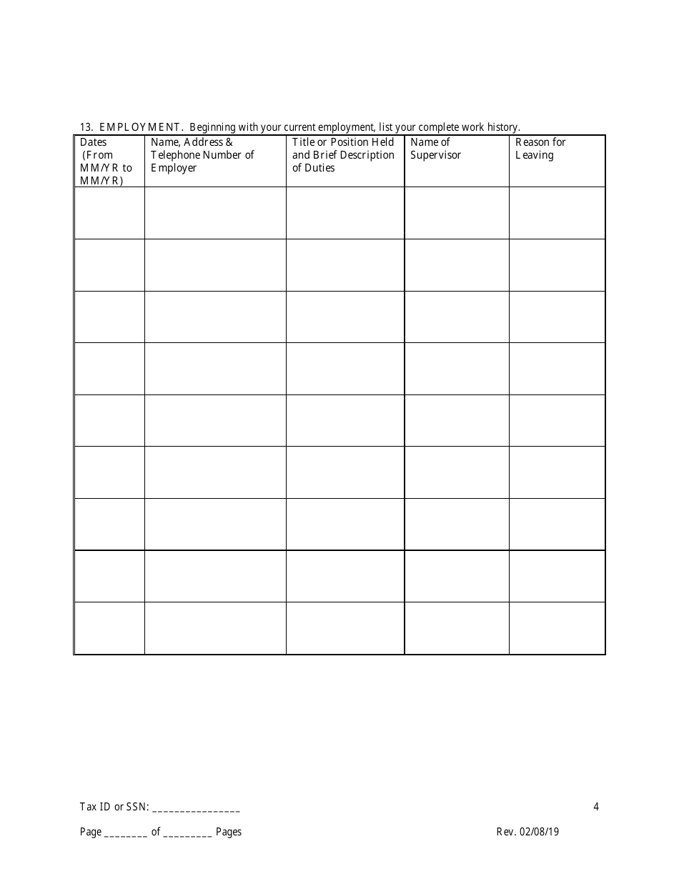 Disclosure Form for Principal of a Trade Waste Business - New York City, Page 4