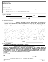 Document preview: Form RP-001 Appointment of Official Reporter Pro Tempore - County of Sonoma, California