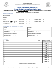 Form DESPP-0295-C Annual Physical Inventory Reconciliation Form - Connecticut