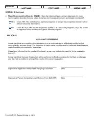 Form DMS-787 Level I Preadmission Screen - Major Mental Conditions/Intellectual Disabilities and Related Conditions - Arkansas, Page 3