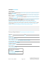 Form DC6:5.11 Confidential Employment and Health Insurance Information - Nebraska (English/Spanish), Page 2