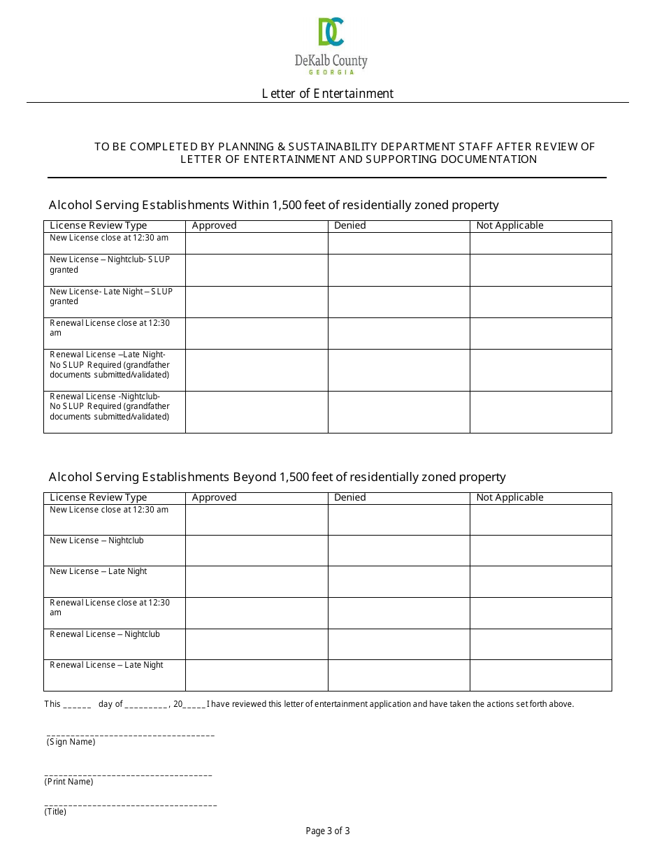 Letter of Entertainment - DeKalb County, Georgia (United States), Page 3