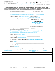 Form JC14:5 Guardian Ad Litem Checklist - Nebraska (English/Spanish)