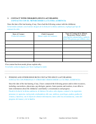 Form JC14:5 Guardian Ad Litem Checklist - Nebraska (English/Spanish), Page 2