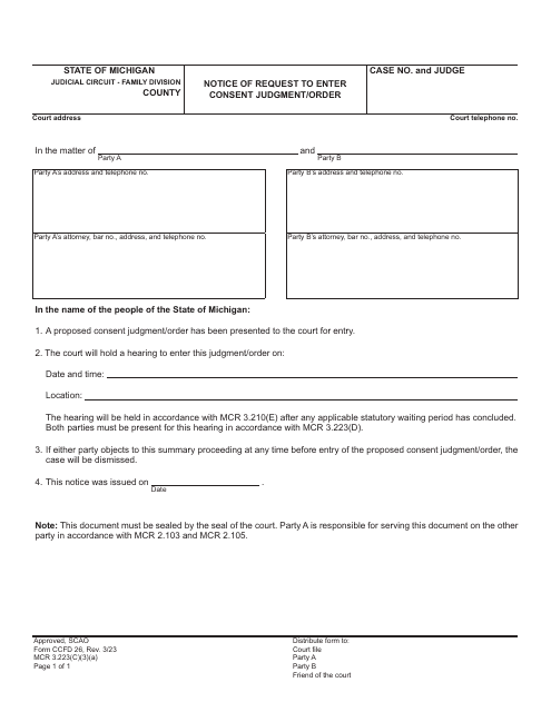 Form CCFD26  Printable Pdf