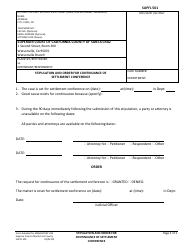 Document preview: Form SUPFL501 Stipulation and Order for Continuance of Settlement Conference - County of Santa Cruz, California
