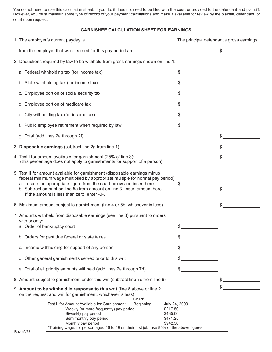 Form MC14 Garnishee Disclosure - Michigan, Page 5