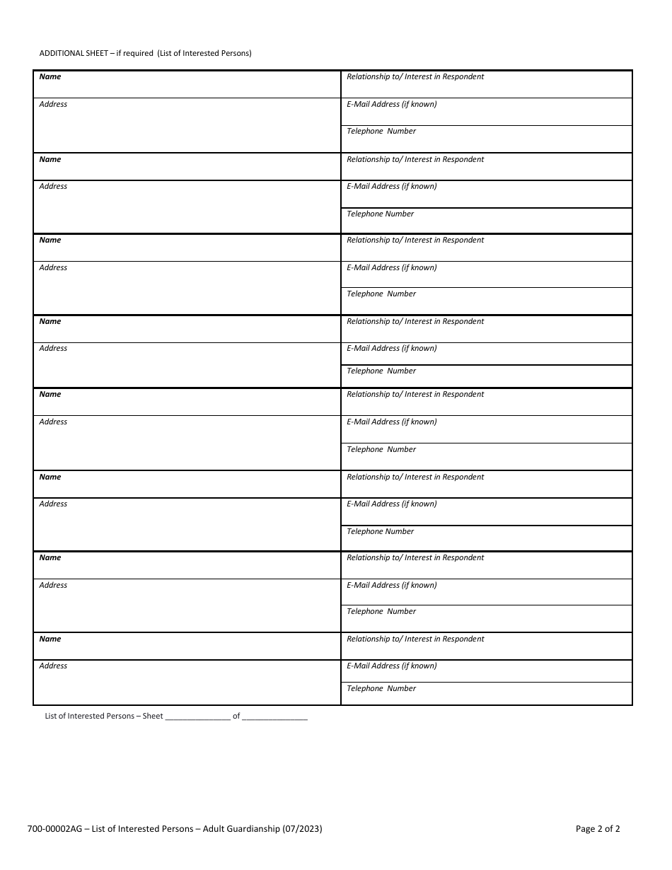 Form 700-00002AG - Fill Out, Sign Online and Download Fillable PDF ...