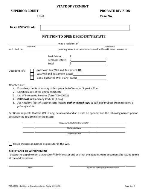 Form 700-00001  Printable Pdf