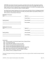 Form 700-00070C Petition to Appoint Custodial Guardian for a Minor - Vermont, Page 5