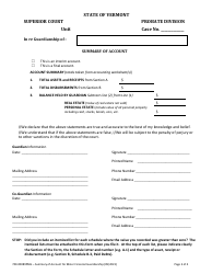 Form 700-00089PMG Summary of Account for Minor Financial Guardianship - Vermont, Page 3