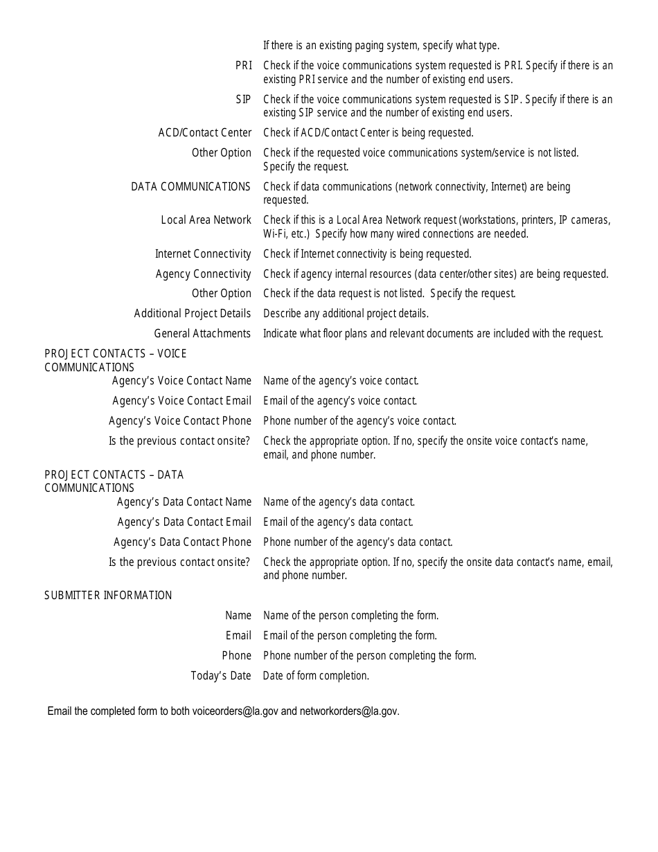 Instructions for Form NS-16 Project Request Form - Louisiana, Page 3