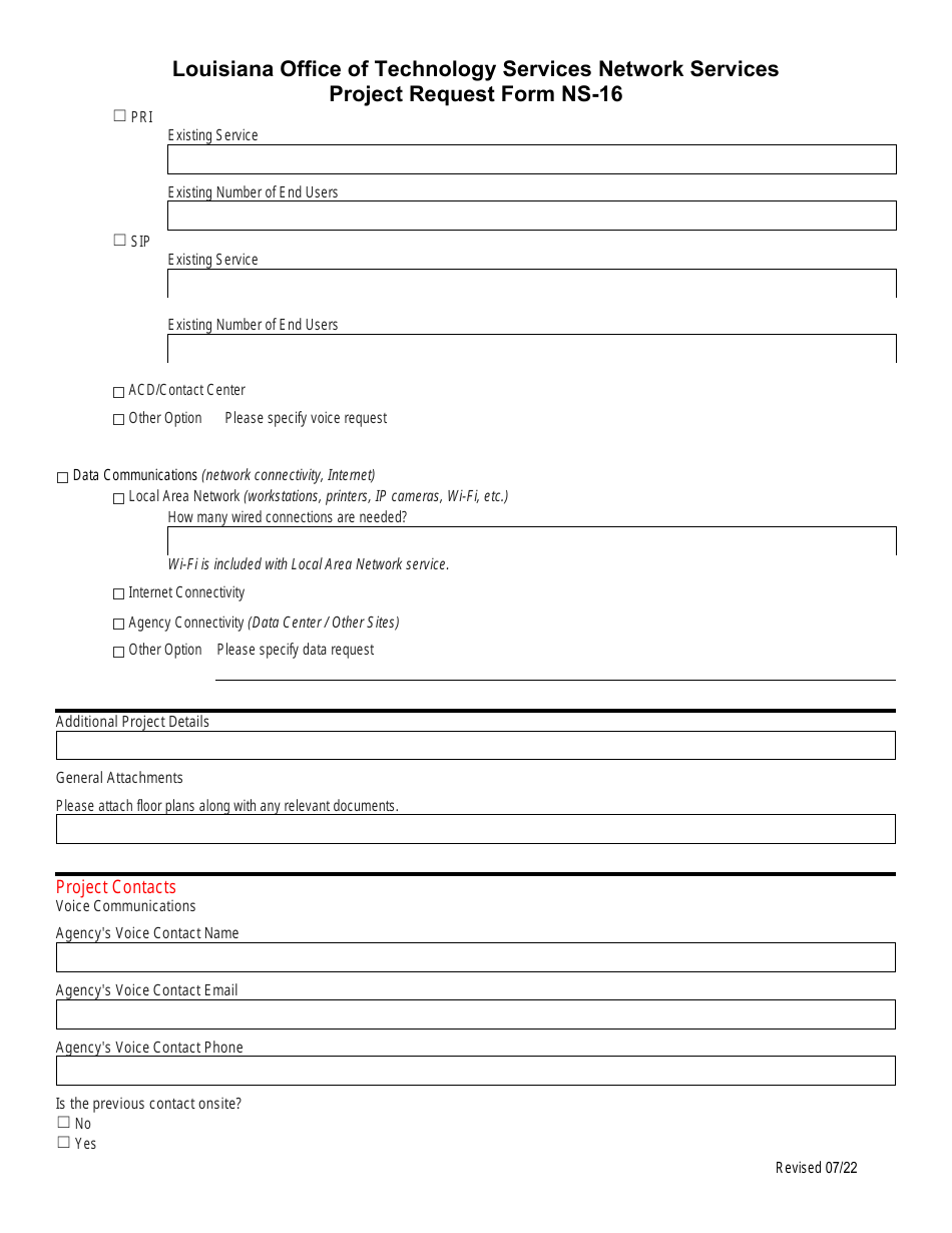 Form NS-16 Project Request Form - Louisiana, Page 4