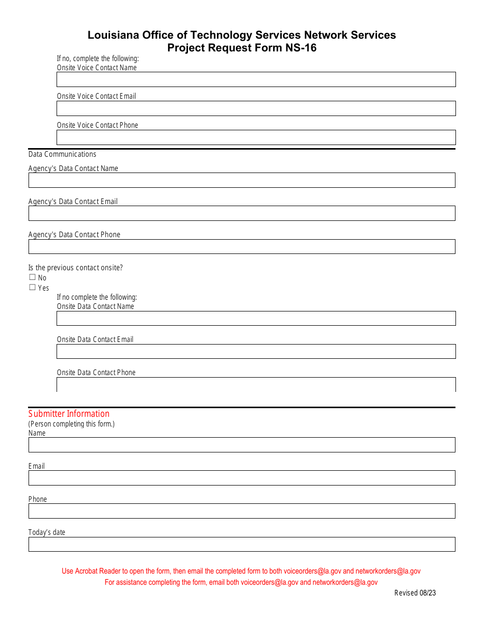 Form NS-16 Project Request Form - Louisiana, Page 5