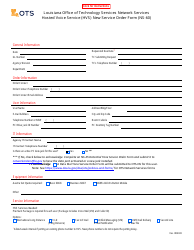 Document preview: Form NS-60 Hosted Voice Service (Hvs) New Service Order Form - Louisiana