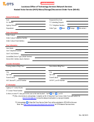Document preview: Form NS-65 Hosted Voice Service (Hvs) Move/Change/Disconnect Order Form - Louisiana