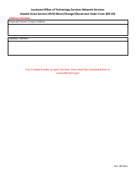Form NS-65 Hosted Voice Service (Hvs) Move/Change/Disconnect Order Form - Louisiana, Page 2