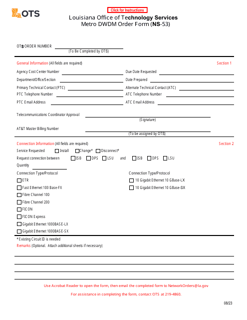 Form NS-53  Printable Pdf