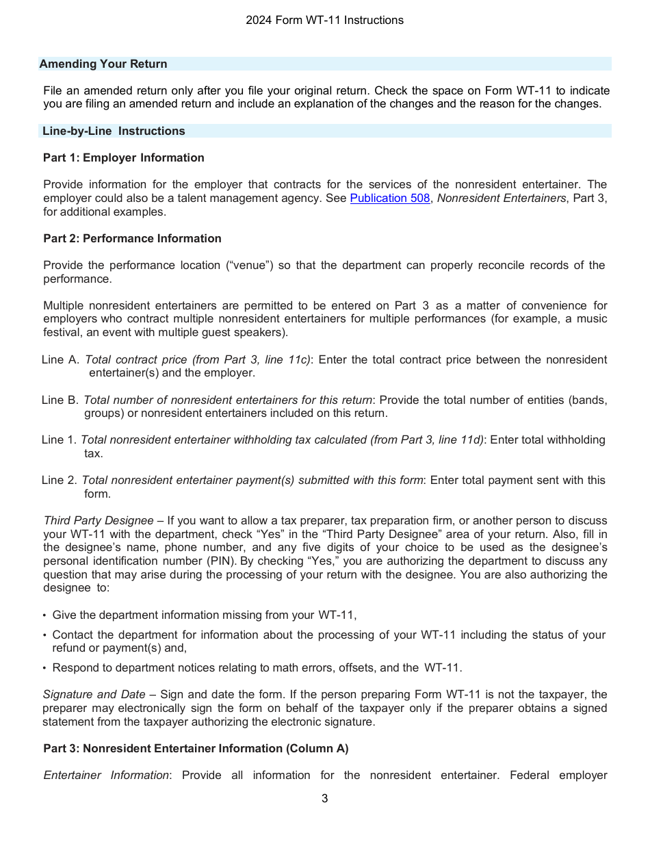 Download instructions for form wt 11 w 011 nonresident entertainer