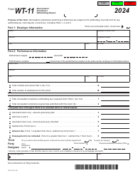 Form WT-11 Nonresident Entertainer Withholding Report - Wisconsin