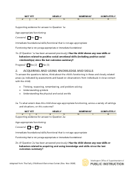 Child Outcomes Summary Form - Washington, Page 2
