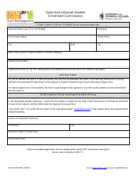 Document preview: Form SBCTC/HSE2000 Open Doors (Option) Student Enrollment Confirmation - Washington