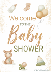 Document preview: Baby Shower Welcome Sign - Beige
