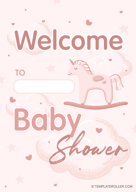 Baby Shower Welcome Sign - Pink