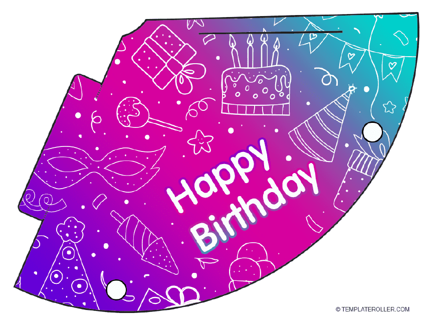Colorful birthday hat template