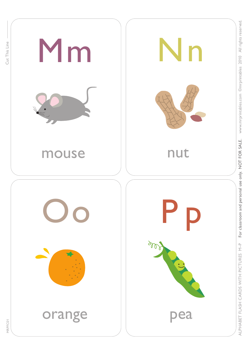 English Alphabet Flashcards - White, Page 4