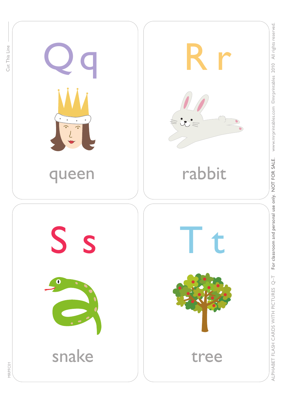 English Alphabet Flashcards - White, Page 5