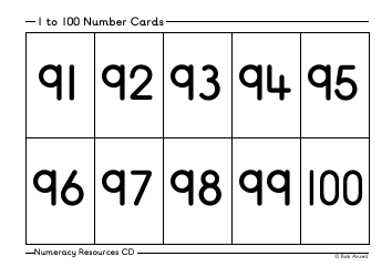 1 to 100 Number Flashcards, Page 10