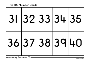 1 to 100 Number Flashcards, Page 4