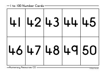 1 to 100 Number Flashcards, Page 5