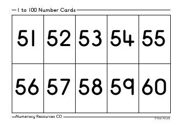 1 to 100 Number Flashcards, Page 6