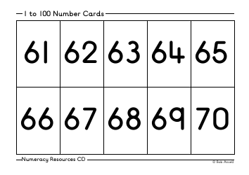 1 to 100 Number Flashcards, Page 7