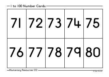 1 to 100 Number Flashcards, Page 8
