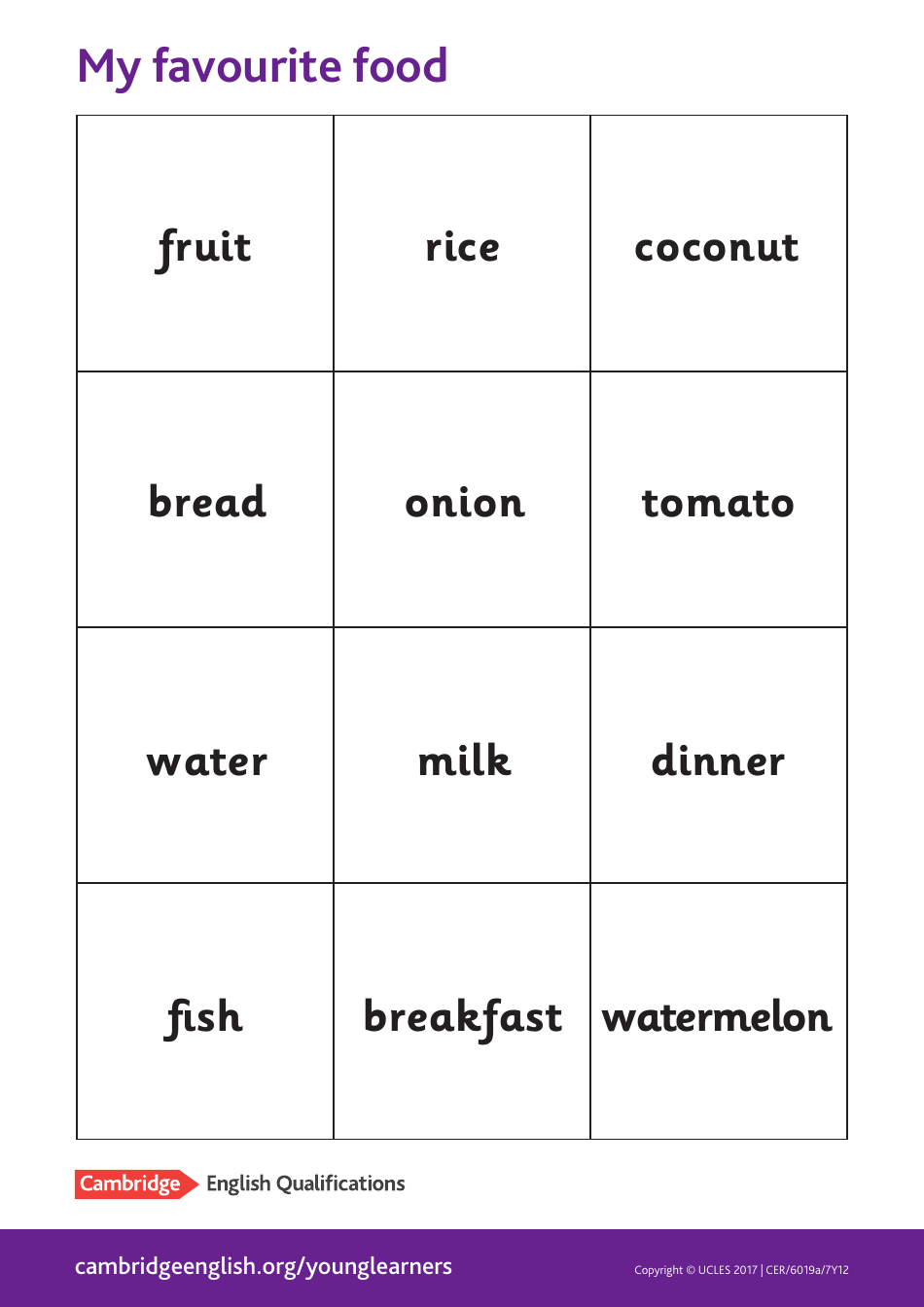 Cambridge English Pre A1 Flashcards, Page 18