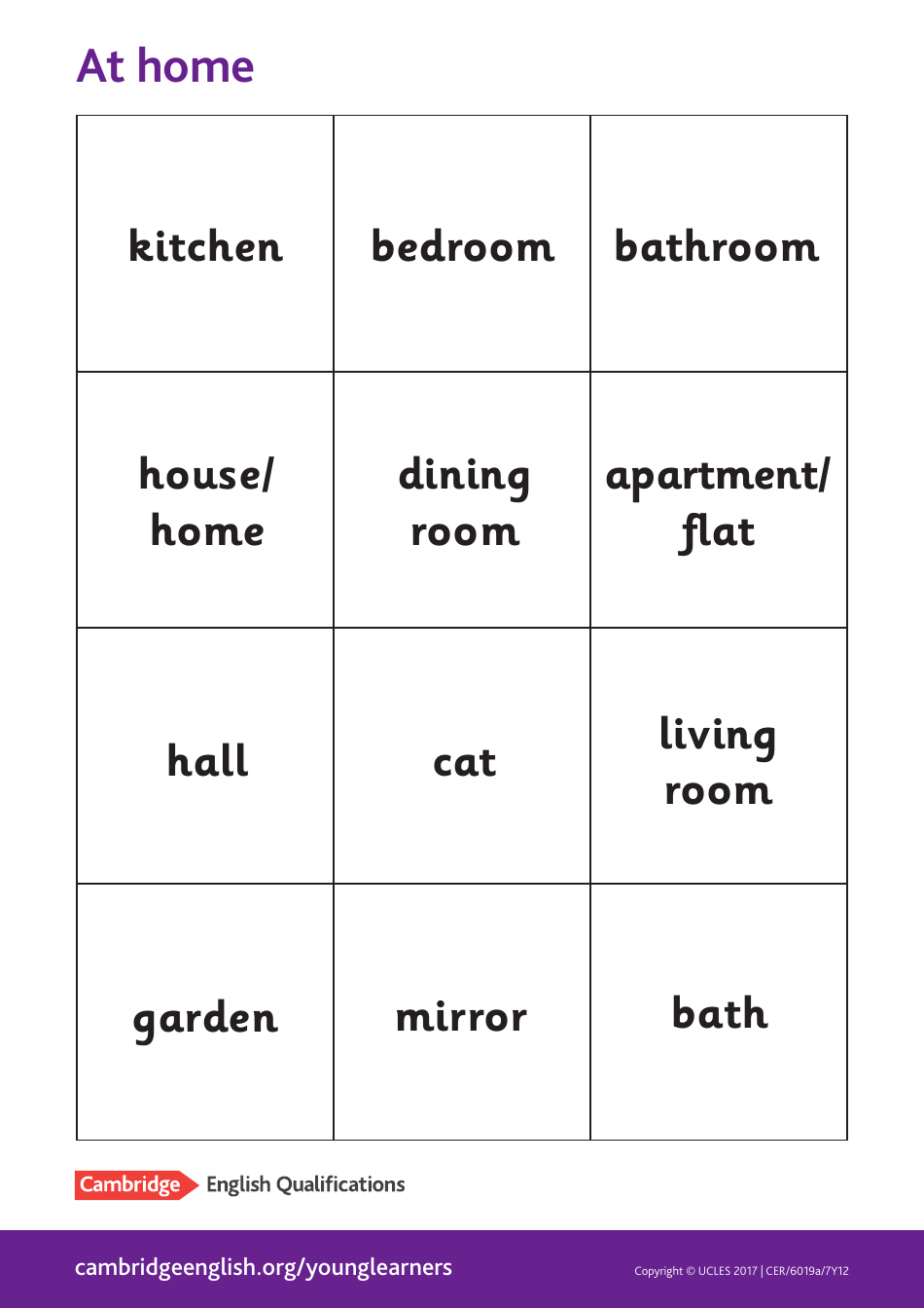 Cambridge English Pre A1 Flashcards, Page 22