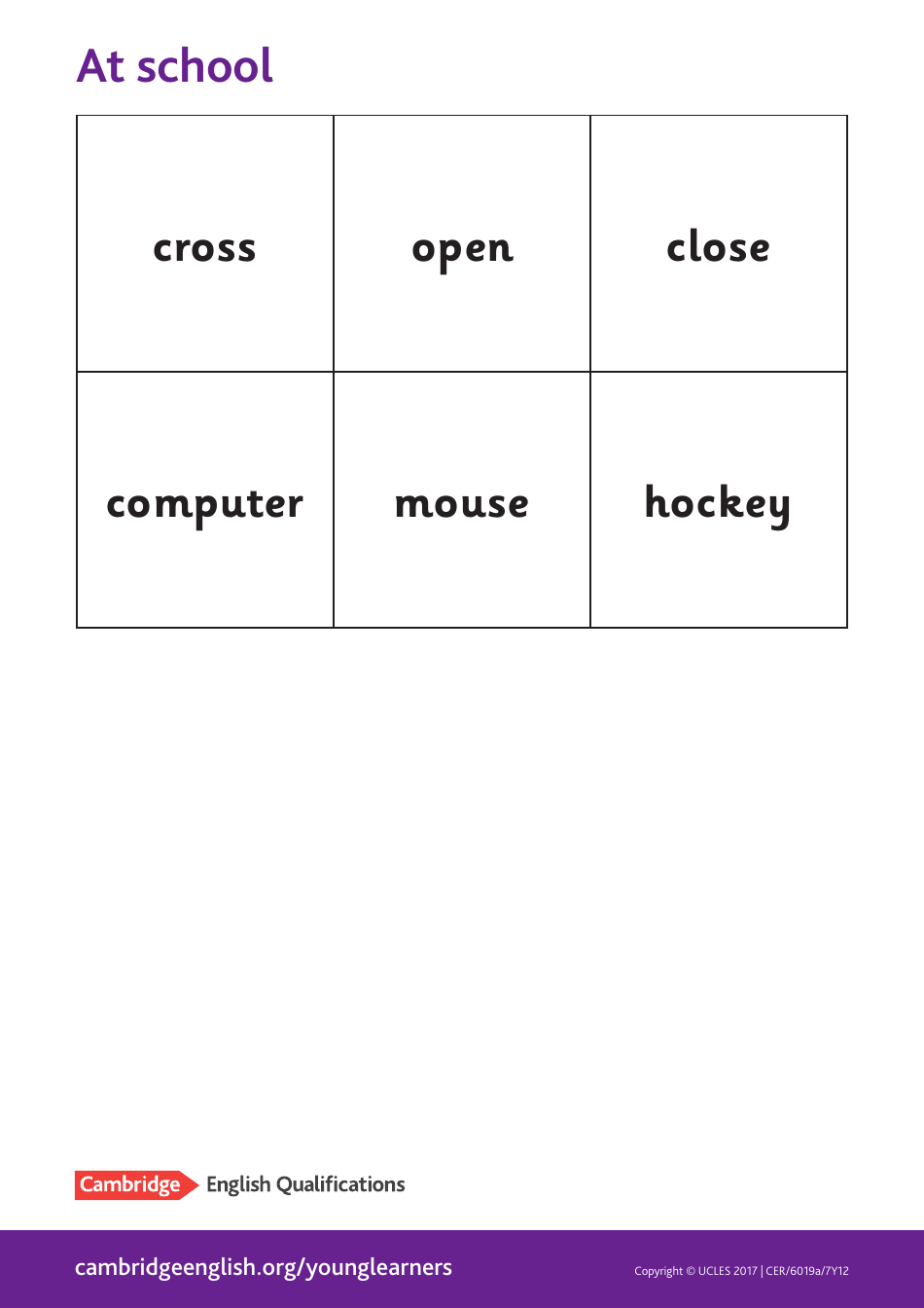 Cambridge English Pre A1 Flashcards, Page 27