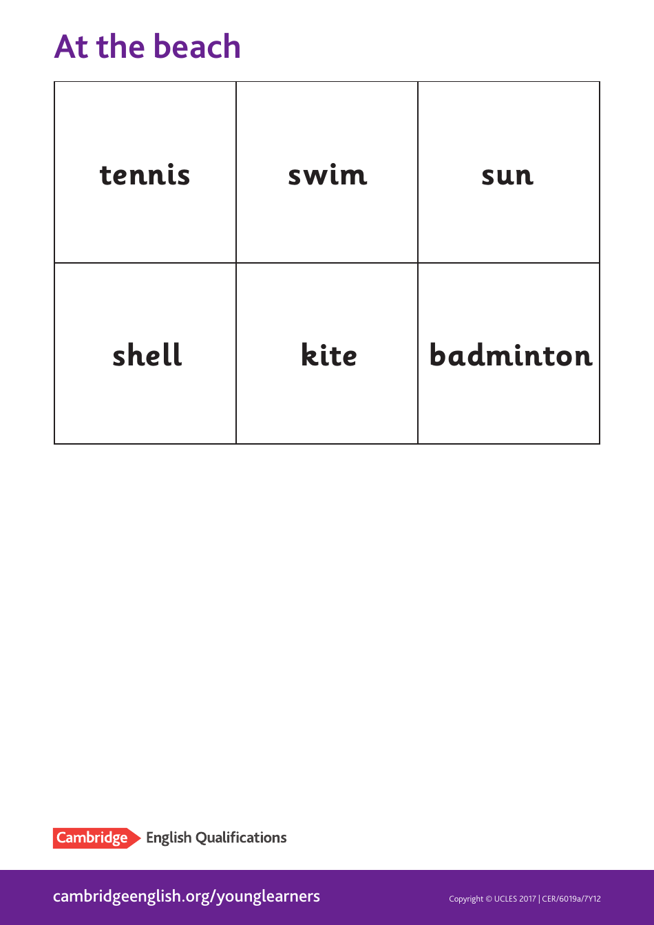 Cambridge English Pre A1 Flashcards, Page 31